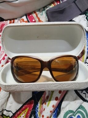 Oakley Women's Brown Oversized Sunglasses with Amber Lenses